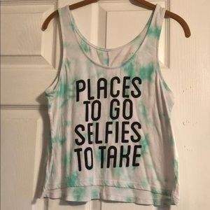 “Places to go selfies to take” tank top